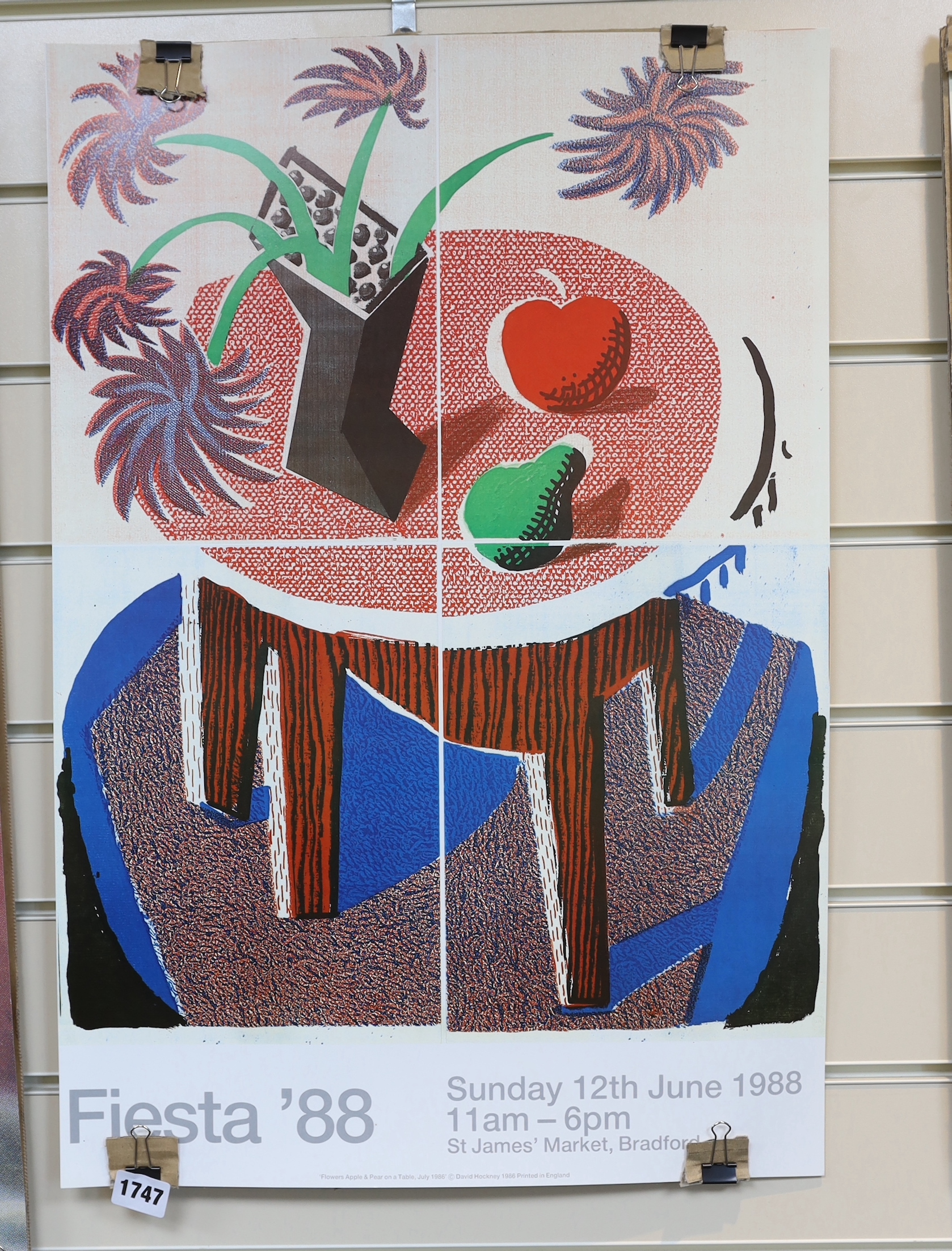 David Hockney RA (British b.1937), offset lithograph, Fiesta ‘88, Bradford Festival, 1986, unframed